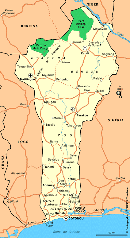 carte du bénin